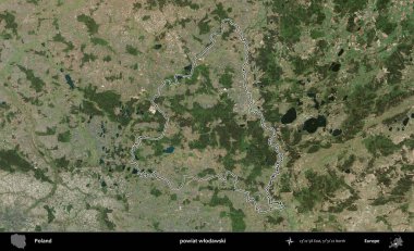 Wlodawski İlçesi. Polonya 'nın idari bölgesi B uydusundan alınan görüntülerle özetlendi