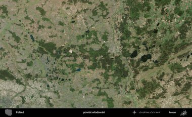 Wlodawski İlçesi. Polonya 'nın idari bölgesinde B uydusu görüntüleri
