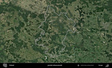 Wloszczowski İlçesi. Polonya 'nın idari bölgesi B uydusundan alınan görüntülerle özetlendi
