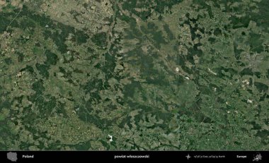 Wloszczowski İlçesi. Polonya 'nın idari bölgesinde B uydusu görüntüleri