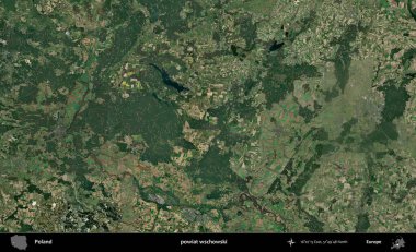 Wschowski İlçesi. Polonya 'nın idari bölgesinde B uydusu görüntüleri