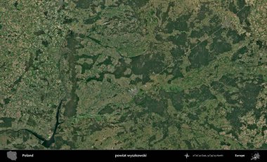 Wyszkowski İlçesi. Polonya 'nın idari bölgesinde B uydusu görüntüleri