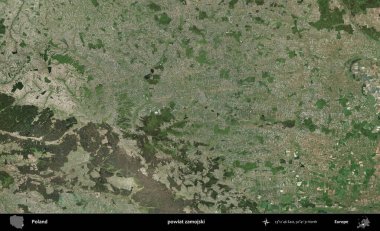 Zamojski İlçesi. Polonya 'nın idari bölgesinde B uydusu görüntüleri