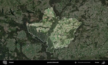 Zlotowski İlçesi. Polonya 'nın idari alanı, koyu renkli bir B uydusu görüntüsüyle vurgulandı ve özetlendi