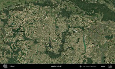 Zninski İlçesi. Polonya 'nın idari bölgesinde B uydusu görüntüleri