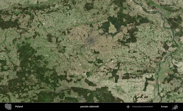 Radomski İlçesi. Polonya 'nın idari bölgesinde B uydusu görüntüleri