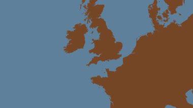 Bristol Kanalı. Patterson Silindirik Projeksiyonunda sağlam bir renk haritası üzerinde konum diyagramı