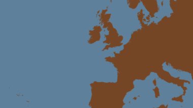 Kelt Denizi. Patterson Silindirik Projeksiyonunda sağlam bir renk haritası üzerinde konum diyagramı