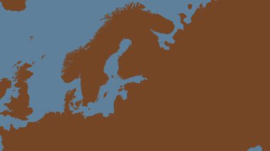 Finlandiya Körfezi. Patterson Silindirik Projeksiyonunda sağlam bir renk haritası üzerinde konum diyagramı