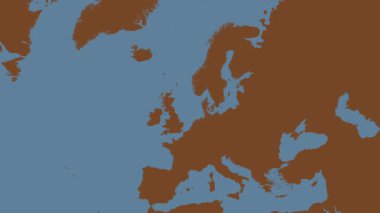 Kuzey Denizi. Patterson Silindirik Projeksiyonunda sağlam bir renk haritası üzerinde konum diyagramı