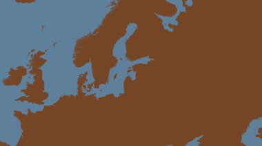 Riga Körfezi. Patterson Silindirik Projeksiyonunda sağlam bir renk haritası üzerinde konum diyagramı