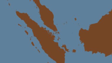 Singapur Boğazı. Patterson Silindirik Projeksiyonunda sağlam bir renk haritası üzerinde konum diyagramı