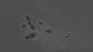Galapagos - Ecuador highlighted on a Grayscale elevation map with lakes and rivers