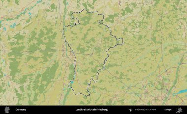 Landkreis Aichach-Friedberg. Almanya 'nın idari alanı Topografik İnsani Stil Haritası' nda özetlendi