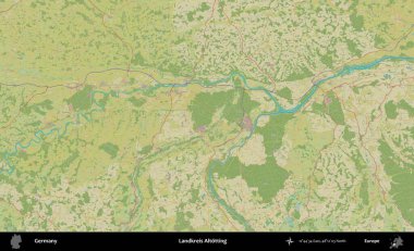 Landkreis Altotting. Topografik İnsani Yardım Stili Haritasında Almanya 'nın idari alanı