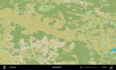Dahme/Mark. Topografik İnsani Yardım Stili Haritasında Almanya 'nın idari alanı