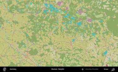 Bautzen - Budysin. Topografik İnsani Yardım Stili Haritasında Almanya 'nın idari alanı