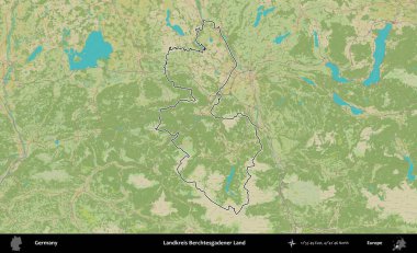Landkreis Berchtesgadener Diyarı. Almanya 'nın idari alanı Topografik İnsani Stil Haritası' nda özetlendi