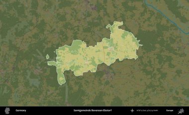 Samtgemeinde Bevensen-Ebstorf. Almanya 'nın idari alanı koyu renkli bir Topografik İnsani Yardım Stili haritasına vurgulandı ve özetlendi