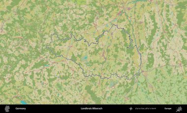 Landkreis Biberach. Almanya 'nın idari alanı Topografik İnsani Stil Haritası' nda özetlendi