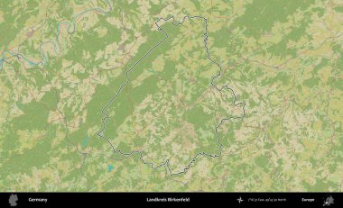 Landkreis Birkenfeld. Almanya 'nın idari alanı Topografik İnsani Stil Haritası' nda özetlendi