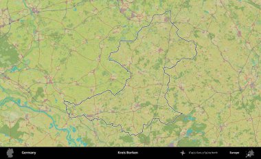 Kreis Borken. Almanya 'nın idari alanı Topografik İnsani Stil Haritası' nda özetlendi