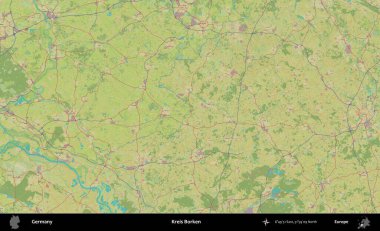 Kreis Borken. Topografik İnsani Yardım Stili Haritasında Almanya 'nın idari alanı