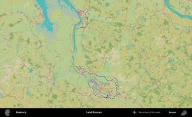 Kara Bremen. Almanya 'nın idari alanı Topografik İnsani Stil Haritası' nda özetlendi