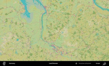 Kara Bremen. Topografik İnsani Yardım Stili Haritasında Almanya 'nın idari alanı