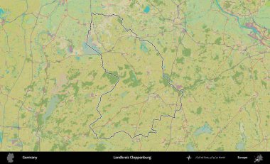 Landkreis Cloppenburg. Almanya 'nın idari alanı Topografik İnsani Stil Haritası' nda özetlendi