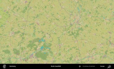 Kreis Coesfeld. Topografik İnsani Yardım Stili Haritasında Almanya 'nın idari alanı