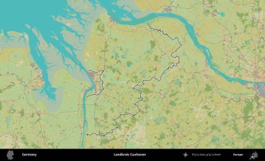 Landkreis Cuxhaven. Almanya 'nın idari alanı Topografik İnsani Stil Haritası' nda özetlendi