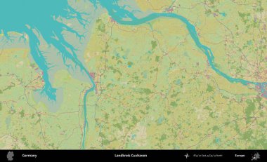 Landkreis Cuxhaven. Topografik İnsani Yardım Stili Haritasında Almanya 'nın idari alanı