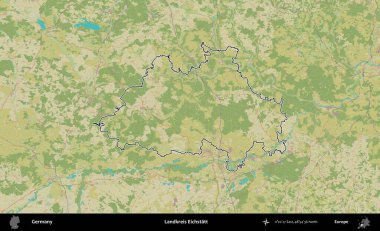 Landkreis Eichstatt. Almanya 'nın idari alanı Topografik İnsani Stil Haritası' nda özetlendi