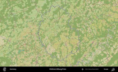 Eifelkreis Bitburg-Prum. Almanya 'nın idari alanı Topografik İnsani Stil Haritası' nda özetlendi