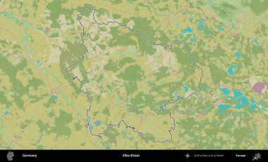 Elbe-Elster. Almanya 'nın idari alanı Topografik İnsani Stil Haritası' nda özetlendi