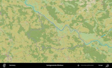 Samtgemeinde Elbtalaue. Almanya 'nın idari alanı Topografik İnsani Stil Haritası' nda özetlendi