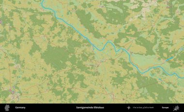 Samtgemeinde Elbtalaue. Topografik İnsani Yardım Stili Haritasında Almanya 'nın idari alanı