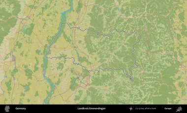 Landkreis Emmendingen. Almanya 'nın idari alanı Topografik İnsani Stil Haritası' nda özetlendi