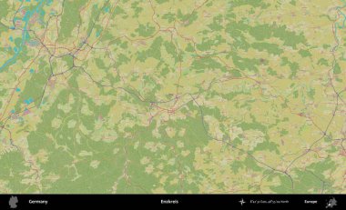 Enzkreis. Topografik İnsani Yardım Stili Haritasında Almanya 'nın idari alanı