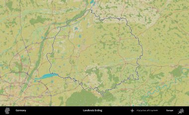 Landkreis Erding. Almanya 'nın idari alanı Topografik İnsani Stil Haritası' nda özetlendi
