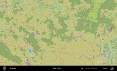 Flechtingen. Topografik İnsani Yardım Stili Haritasında Almanya 'nın idari alanı