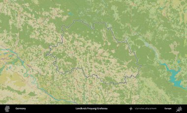 Landkreis Freyung-Grafenau. Almanya 'nın idari alanı Topografik İnsani Stil Haritası' nda özetlendi