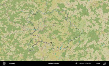 Landkreis Gieen. Almanya 'nın idari alanı Topografik İnsani Stil Haritası' nda özetlendi