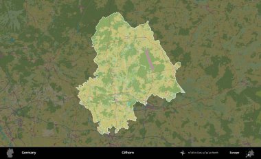 Gifhorn. Almanya 'nın idari alanı koyu renkli bir Topografik İnsani Yardım Stili haritasına vurgulandı ve özetlendi