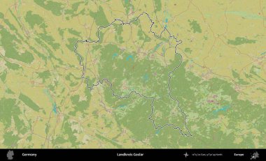 Landkreis Goslar. Almanya 'nın idari alanı Topografik İnsani Stil Haritası' nda özetlendi