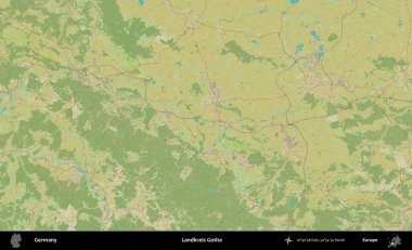 Landkreis Gotha. Topografik İnsani Yardım Stili Haritasında Almanya 'nın idari alanı
