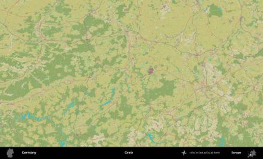 Greiz. Topografik İnsani Yardım Stili Haritasında Almanya 'nın idari alanı