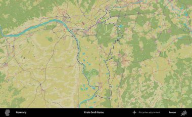 Kreis Gro-Gerau. Almanya 'nın idari alanı Topografik İnsani Stil Haritası' nda özetlendi