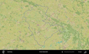Kreis Gutersloh. Almanya 'nın idari alanı Topografik İnsani Stil Haritası' nda özetlendi